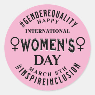 Frohen Internationalen Frauentag   8. März Runder Aufkleber