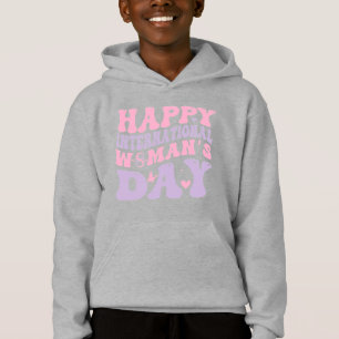 Frohen Internationalen Frauentag Retro-Design Hoodie