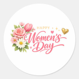 Frohen Internationalen Frauentag Runder Aufkleber
