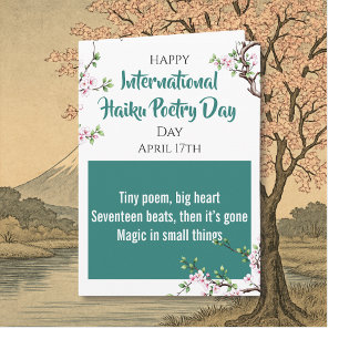 Frohen Internationalen Haiku-Tag! 17. April Karte