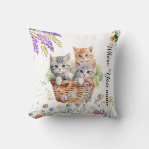 Frohen Internationalen Katzentag Wasserfarbe Wildb Kissen