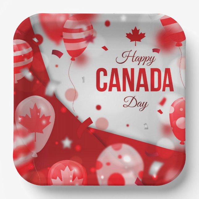 Frohen Kanada-Tag. Pappteller (Vorderseite)
