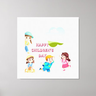 Frohen Kindertag Süße Kinder Wand Leinwanddruck
