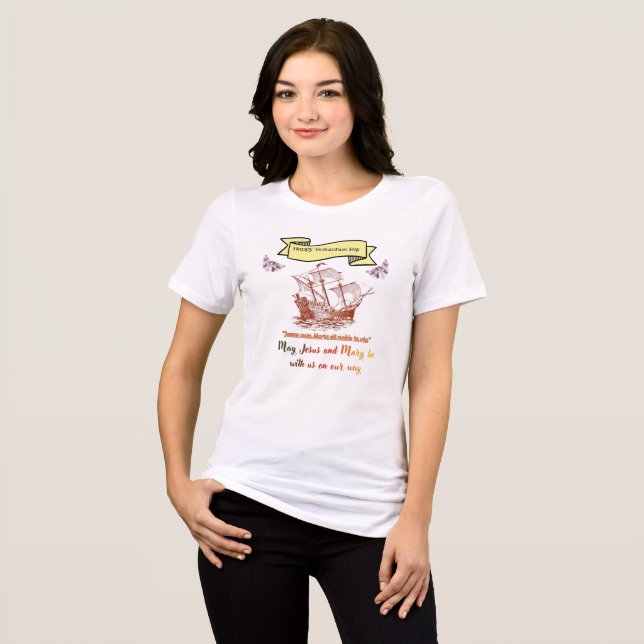 Frohen Kolumbustag Tri-Blend Shirt (Vorderseite voll)