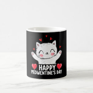 Frohen Meowentinstag Katzen Valentinstag Liebe Kaffeetasse