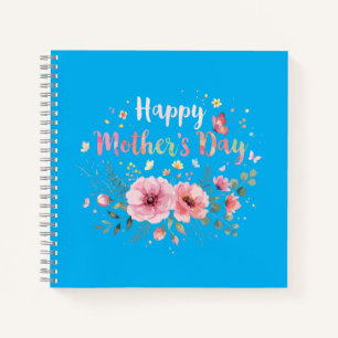 Frohen Muttertag 2026 Süße Blumen für Frauen Mama  Notizbuch