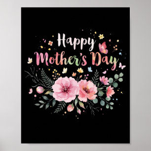 Frohen Muttertag 2026 Süße Blumen für Frauen Mama Poster