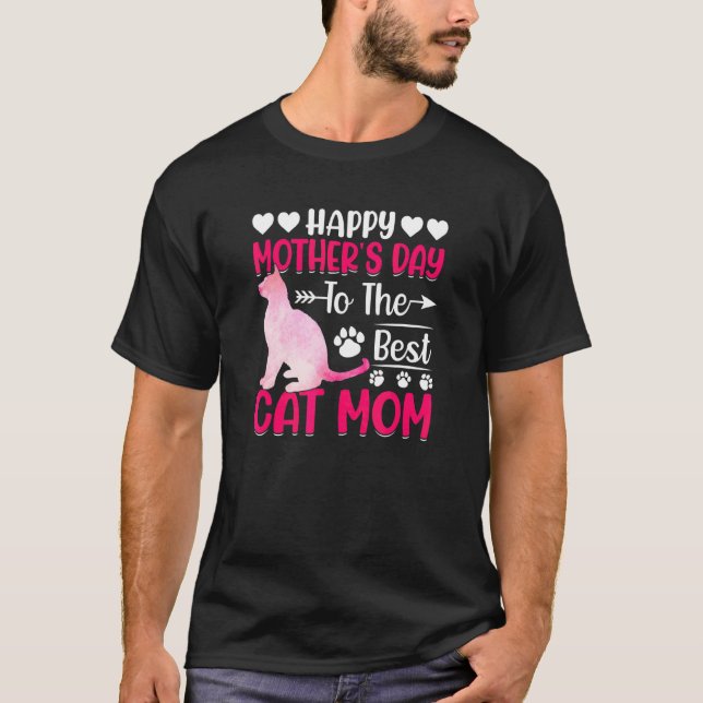 Frohen Muttertag an die beste Katzenmutter T-Shirt (Vorderseite)