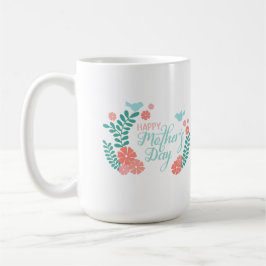 Frohen Muttertag, blau und rosa floral Kaffeetasse