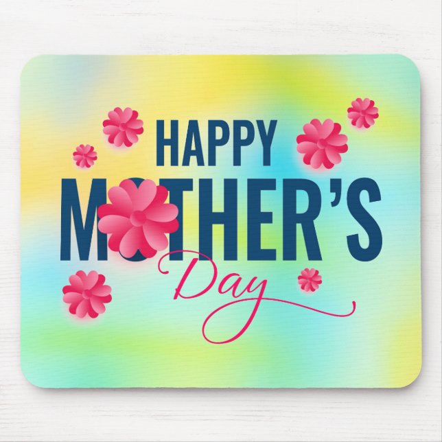 Frohen Muttertag Blumen-Design Mousepad (Vorne)