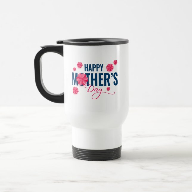 Frohen Muttertag Blumen-Design Reisebecher (Links)
