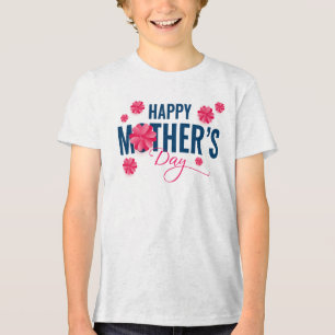 Frohen Muttertag Blumen-Design Tri-Blend Shirt