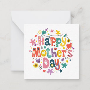Frohen Muttertag, coole Blumen-Typografie in bunte Mitteilungskarte