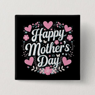 Frohen Muttertag Cute Floral Mama Oma Button