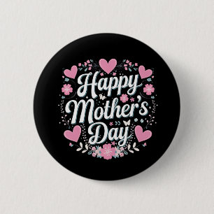 Frohen Muttertag Cute Floral Mama Oma Button