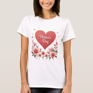 Frohen Muttertag Florales Herz T-Shirt