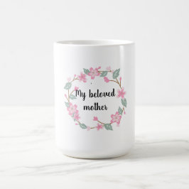 Frohen Muttertag – Florales Kranz-Grußdesign Kaffeetasse