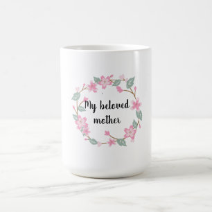 Frohen Muttertag – Florales Kranz-Grußdesign Kaffeetasse