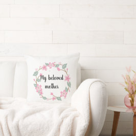 Frohen Muttertag – Florales Kranz-Grußdesign Kissen
