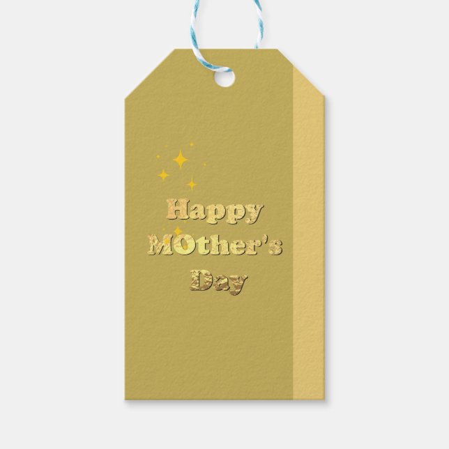 Frohen Muttertag. Goldene einfache Schrift Kalligr Geschenkanhänger (Vorderseite)