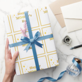 Frohen Muttertag. Goldene einfache Schrift Kalligr Geschenkpapier