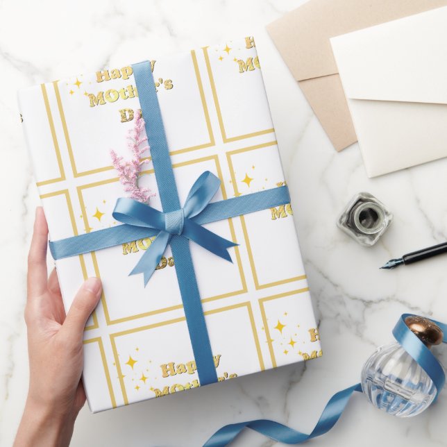 Frohen Muttertag. Goldene einfache Schrift Kalligr Geschenkpapier (Schenken)