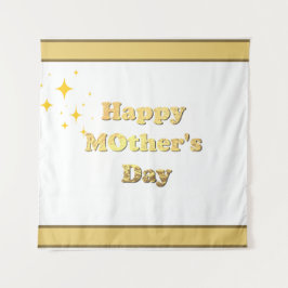 Frohen Muttertag. Goldene einfache Schrift Kalligr Wandteppich