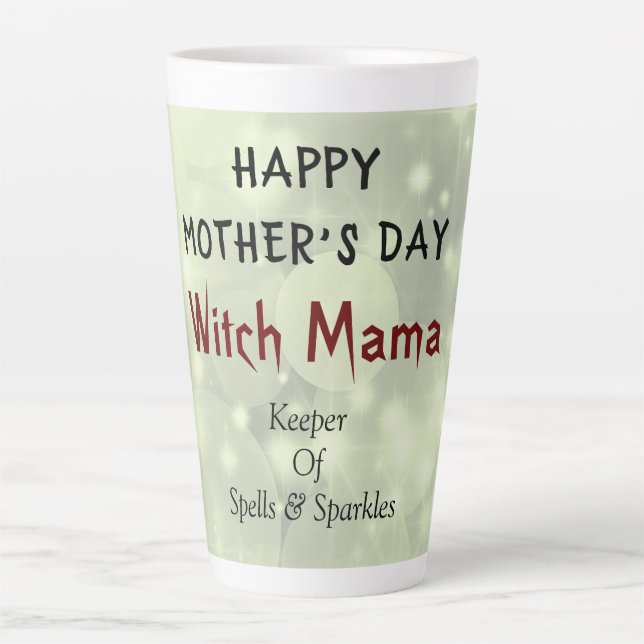 Frohen Muttertag Hexen-Mama-Design Milchtasse (Vorderseite)