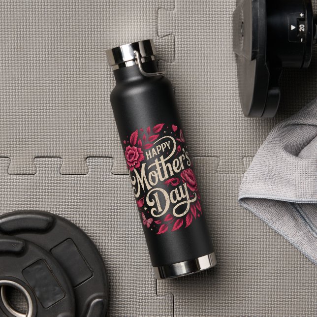 Frohen Muttertag Hübsche Florale Mutter Trinkflasche (Fitnessstudio (gedreht))