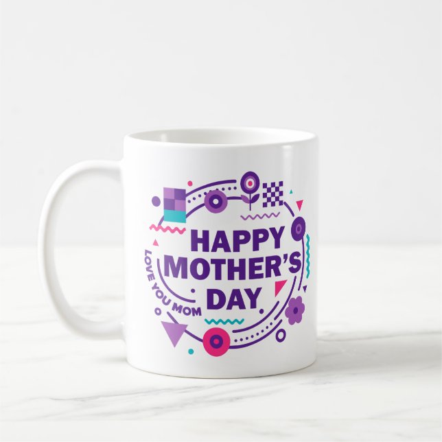 Frohen Muttertag im Retro-Stil Liebste Mama Kaffeetasse (Links)