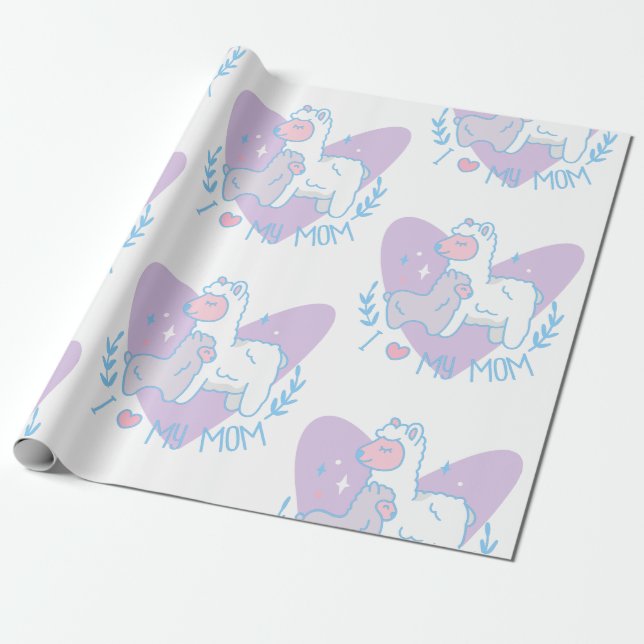 frohen Muttertag Lama Baby Geschenkpapier (Ungerollt)