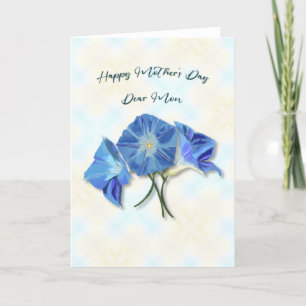 Frohen Muttertag, liebe Mutter, blaue Prunkwinde B Dankeskarte
