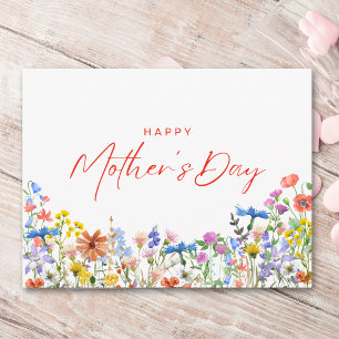 Frohen Muttertag mit bunten Wildblumen Postkarte