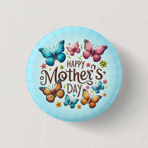 Frohen Muttertag mit Schmetterlingen Clipart Button
