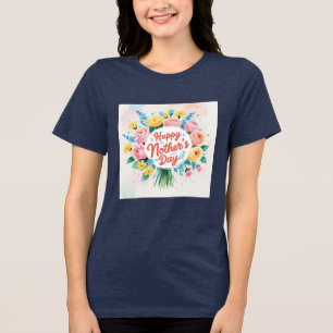 Frohen Muttertag Navy Einzigartiges Künstlerisches Tri-Blend Shirt