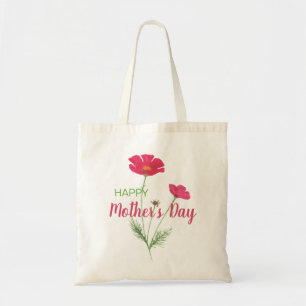 Frohen Muttertag Pink Aquarell Blumen Tragetasche