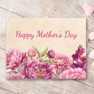 Frohen Muttertag Pink Peony Florales Design Feiertagspostkarte