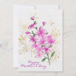Frohen Muttertag Rosa Blumen Goldene Spritzer Feiertagskarte