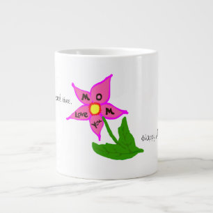 Frohen Muttertag Rosa Blumenbotschaft Jumbo-Tasse