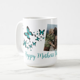 Frohen Muttertag Schmetterling Süßes Foto  Kaffeetasse