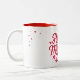 Frohen Muttertag schöne Gestaltung Zweifarbige Tasse