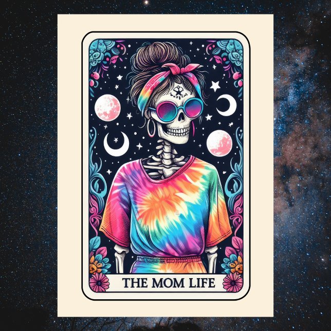 Frohen Muttertag Skelett-Mutter-Leben Tarot Karte (Happy Mother's Day Skeleton Mom Life Tarot Card
)