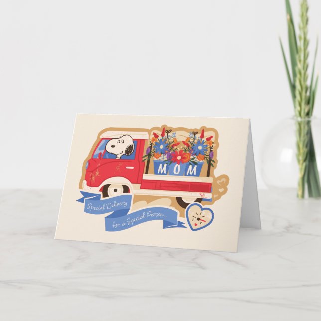 Frohen Muttertag | Snoopy Delivery Karte (Vorderseite)