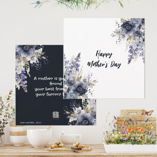 Frohen Muttertag Staubige Blaue Rosen Floral Feiertagskarte