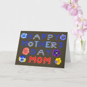 Frohen Muttertag Stiefmütterchen Und Mohn Schrift Karte