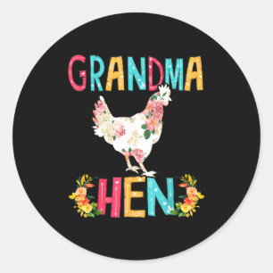 Frohen Muttertag stolze Oma floral Huhn er Runder Aufkleber
