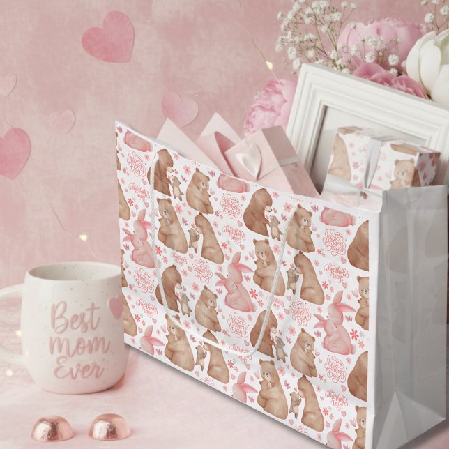 Frohen Muttertag Süßer Bär & Hase Große Geschenktüte (Von Creator hochgeladen)