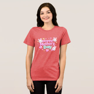 Frohen Muttertag - Süßer Blasen-Hase Tri-Blend Shirt