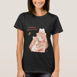 Frohen Muttertag – Süßes Katze & Blumen T-Shirt Tri-Blend Shirt