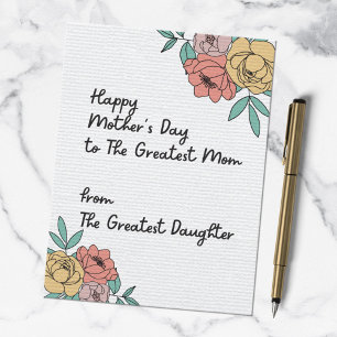 Frohen Muttertag, tolle Mutter, florale Pastellblu Postkarte